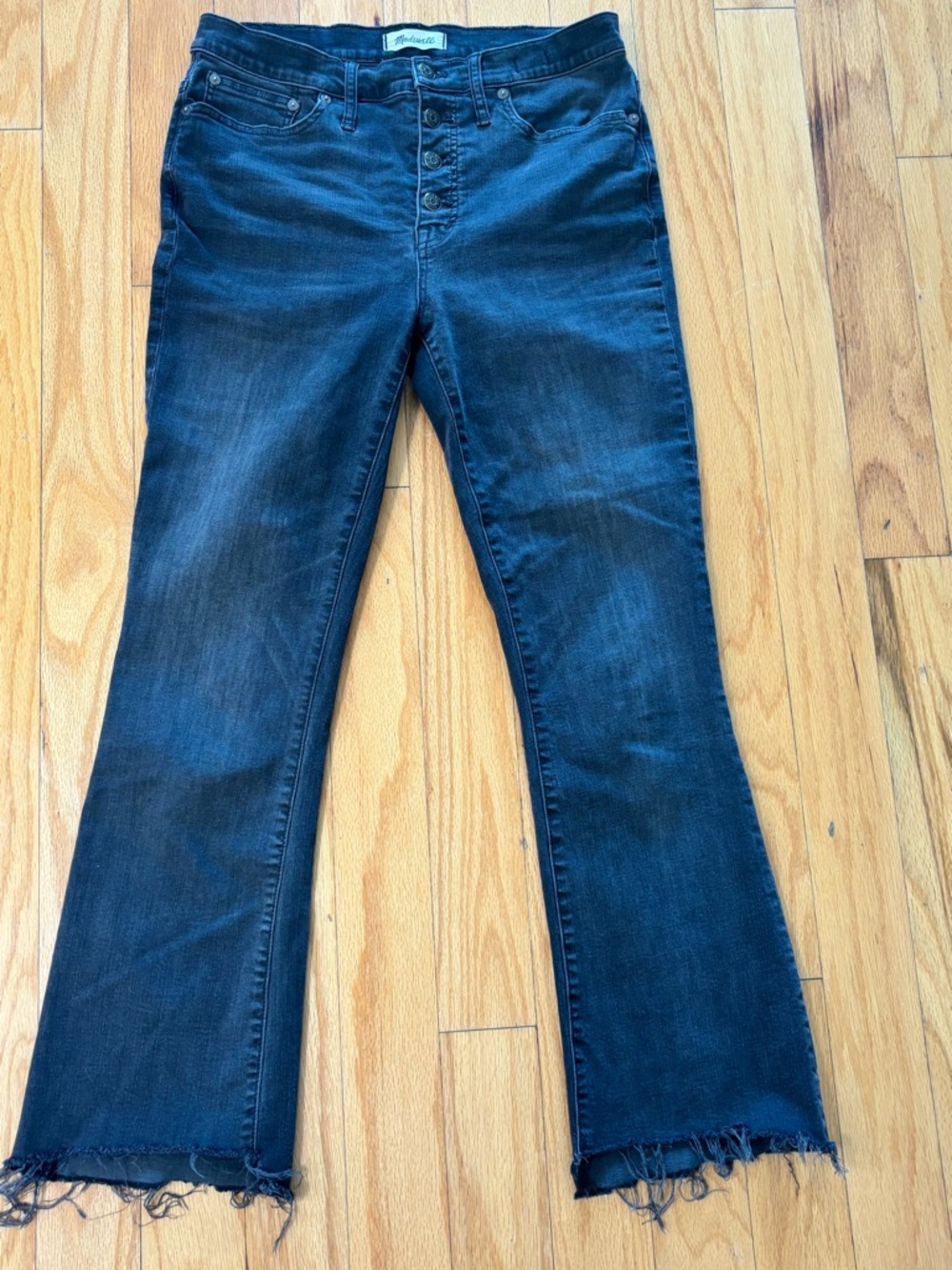 Madewell Black Button-Fly Flare Jeans, size 8